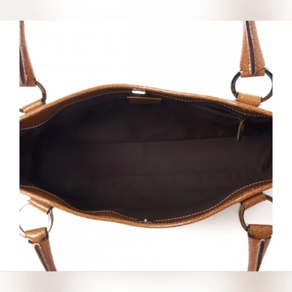 Gucci | Monogram GG Canvas and Brown Leather Tote Shoulder Bag